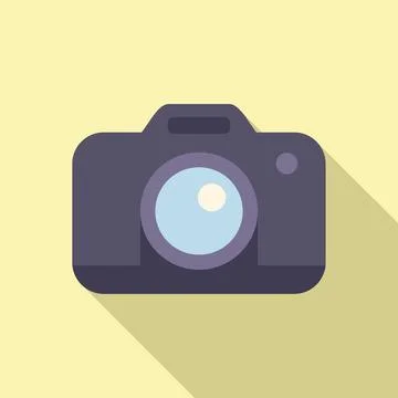 Camera icon flat vector. Computer interface Stock Illustration