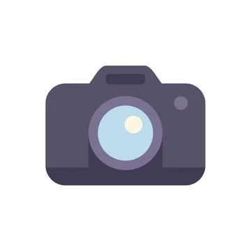 Camera icon flat vector. Computer interface Illustrazione stock