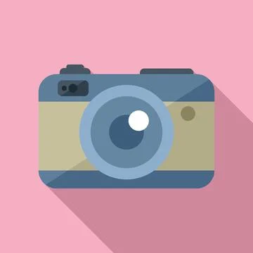 Camera icon flat vector. Interview crew Illustrazione stock