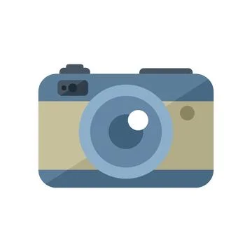 Camera icon flat vector. Interview crew Illustrazione stock