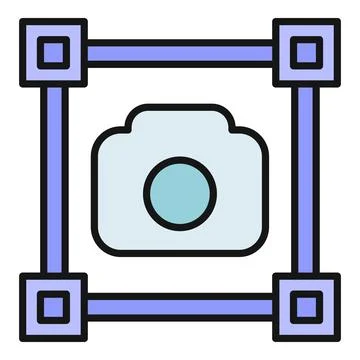 Camera icon in frame symbolizing capture concept 스톡 일러스트