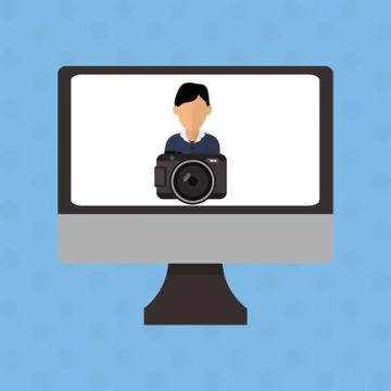 Camera icon. Gadget concept. Flat illustration , vector Illustrazione stock