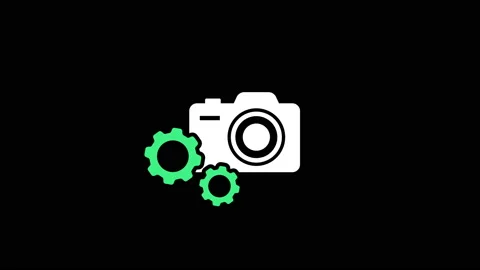 Camera icon with gears sign. Stock Footage 231864630
