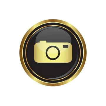 Camera icon gold Illustrazione stock