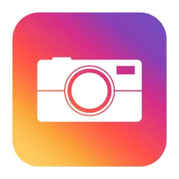 Camera icon on gradient background. Flat vector illustration. Stock Illustration