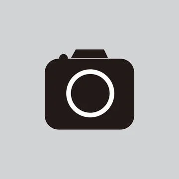 Camera icon. Gray background with black. Vector illustration. Eps 10. Stock Illustration