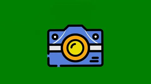 Camera icon green background angreen screen animated chromakey background design Stock Footage 314067443