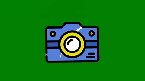 Camera icon green background anlaptop top green screen animated chromakey 動画素材 314067457