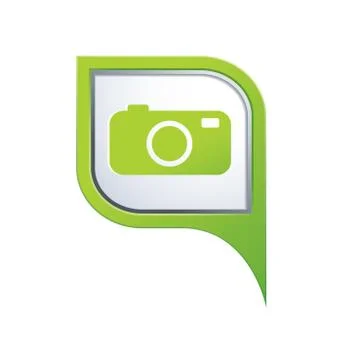 Camera icon green pointer Stock Illustration