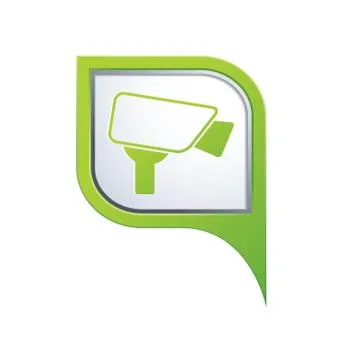 Camera icon on green pointer Stock Illustration