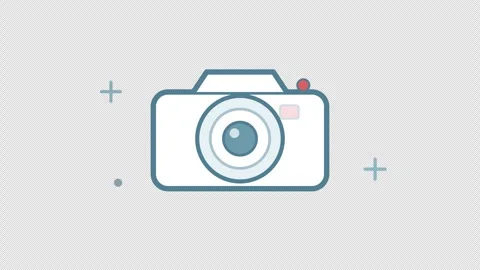 Camera icon grid animation with subtle flash on black background Stock Footage 345653043