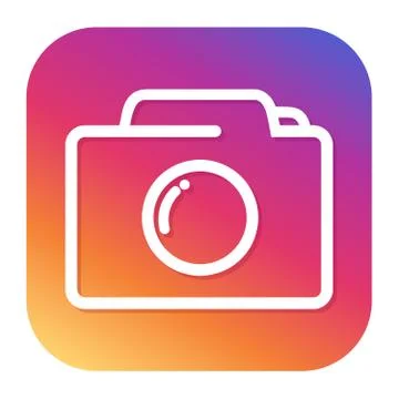 Camera icon with hipster button. Eps10 Vector. Stock Illustration