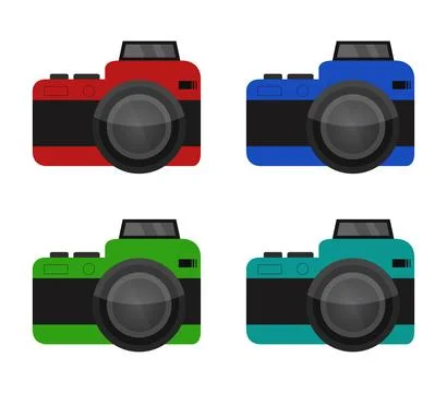 Camera icon illustrated in vector on white background Illustrazione stock