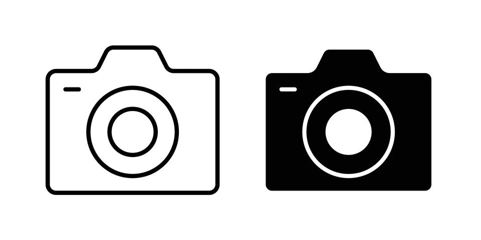 Camera icon illustration. Pixel perfect vector graphics Stock Illustration