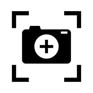 A camera icon inside a focus icon. Vector of target icon. Stock Illustration