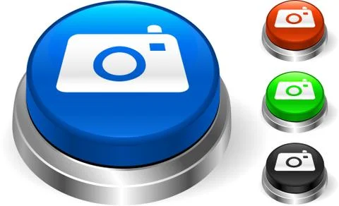Camera Icon on Internet Button Stock Illustration