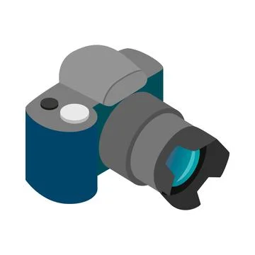 Camera icon, isometric 3d style Illustrazione stock