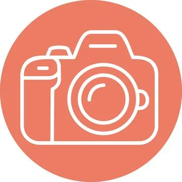 Camera icon line art symbol graphic Stock Illustration