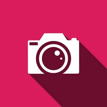 Camera Icon with long shadow Camera Icon with long shadow. VEctor illustra... Stock Photos