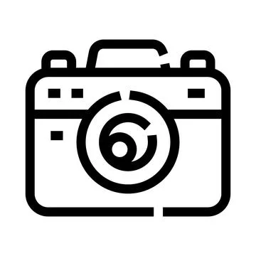 Camera icon with number six on lens concept 스톡 일러스트