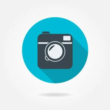 Camera icon or sign isolated on white background. Vector hipster photo symbol Stock Illustration