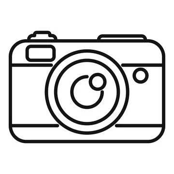 Camera icon outline vector. Interview crew Illustrazione stock