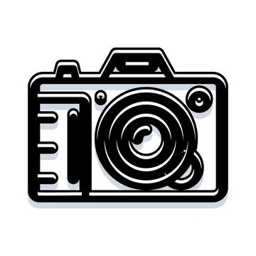 Camera icon for photography and visual content Illustrazione stock