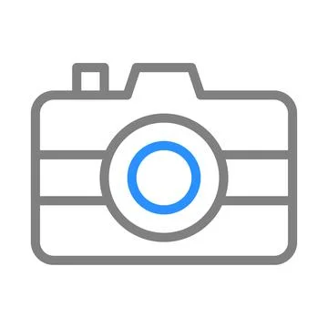 Camera icon, photography concept, simple line design for web or app. Stock Illustration