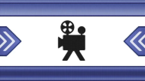 Camera icon on a pixel screen. Seamless. Stock Footage 52779207