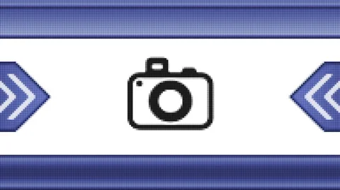 Camera icon on a pixel screen. Seamless. Stock Footage 52781453