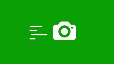 Camera icon quickly moving left to right over a vibrant green screen backgr.. Stock-Footage 347377554