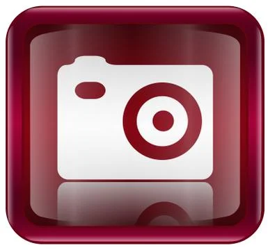Camera icon red, isolated on white background イラスト素材