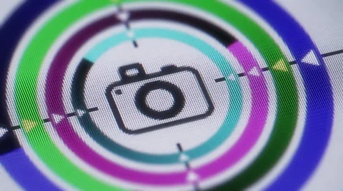 Camera icon on the screen. looping. Stock Footage 42451799