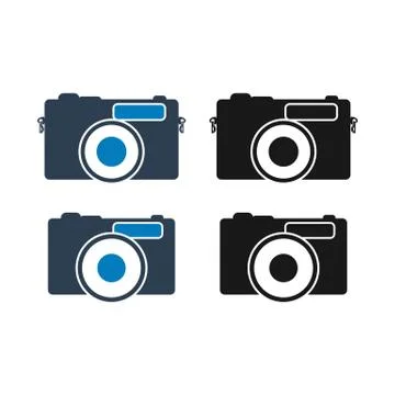 Camera Icon set. Flat style vector EPS. Stock Illustration