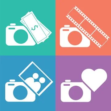 Camera icon set Stock Illustration