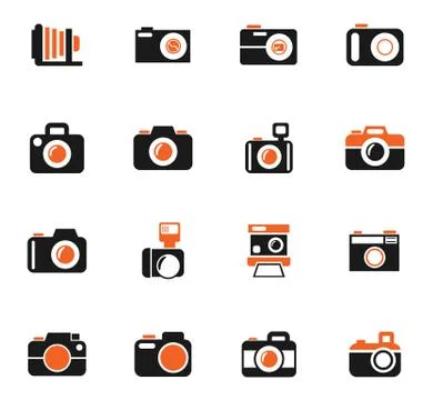 Camera icon set Stock Illustration