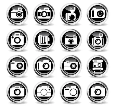 Camera icon set Stock Illustration
