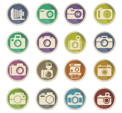Camera icon set Stock Illustration