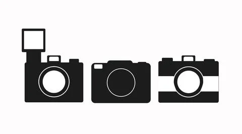 Camera Icon Set Stock Illustration