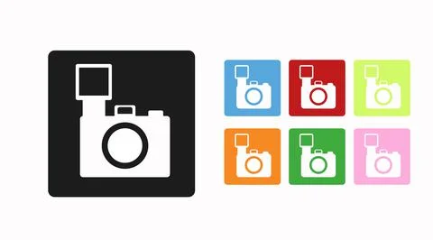 Camera Icon Set. Stock Illustration