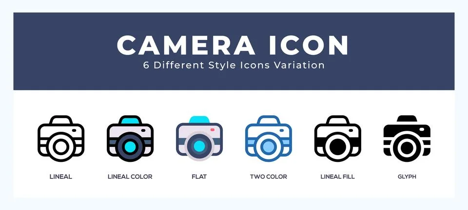 Camera icon set pack vector illustration. Stock Illustration