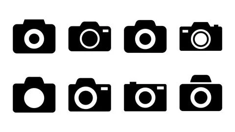 Camera icon set. photo camera icon. camera photography icon. Stock Illustration