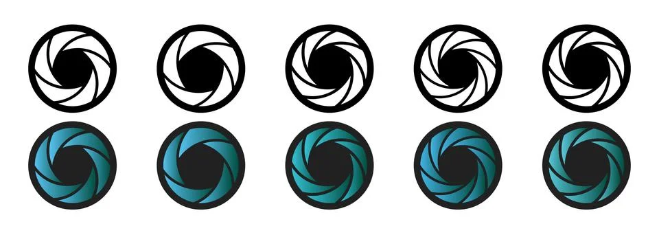 Camera icon set. Simple abstract simple design symbol of photographic indus.. Stock Illustration