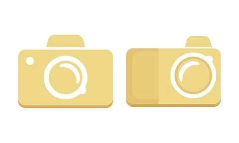 Camera Icon Set With Simple Lens Shape For Photography Apps And Creative La.. Stock Illustration