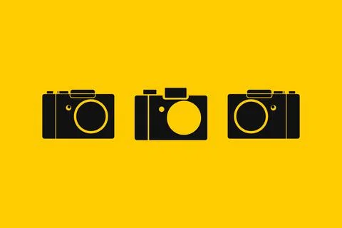 Camera icon set vector illustration. Black camera symbol イラスト素材