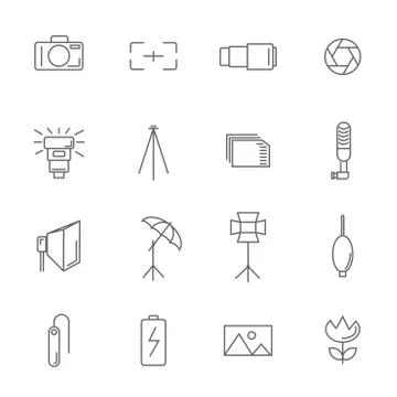 Camera icon sets Stock Illustration