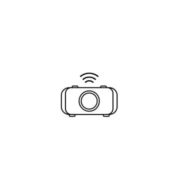 Camera icon simple line art photography equipment Stock Illustration