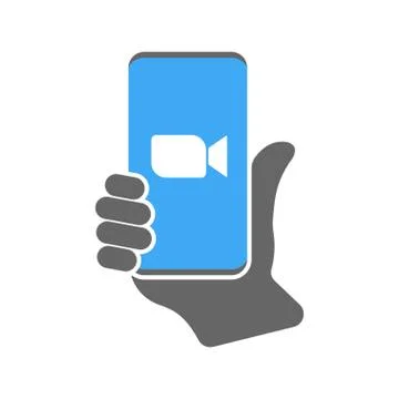 Camera icon on smartphone. Vector Illustration. EPS 10 Illustrazione stock