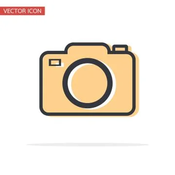 Camera icon symbol flat style vector 스톡 일러스트