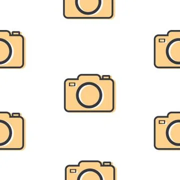 Camera icon symbol flat style seamless pattern Illustrazione stock